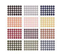 Ujjdwiurgh 12 Pièces Autocollants Ronds Colorés avec Chiffres et Dates pour Journal Intime, Ensemble D'Étiquettes A