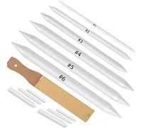 Ujjdwiurgh 12 Pièces Mélangeurs de Souches et de Tortillions Mélangeurs D'Art en Papier avec Pointeur de Taille-Crayon en Papier de Verre pour Artiste Étudiant