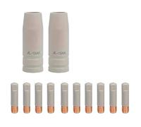 Ujjdwiurgh 12 Pièces Support de Pointe de Buse 15AK Support de Pointe de Buse MIG Soudage MIG Contact de Soudage Point de Broche Couverture Kit de Buse