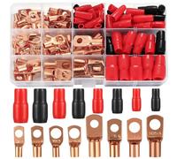 Ujjdwiurgh 120 Pièces de Cosses de Câble de Tuyau, Bornes en Cuivre Étamé à Trou de Boulon, Connecteur à Sertir, de Cosses de Câble