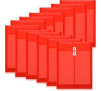 Ujjdwiurgh 12PCS Chemises en Plastique pour Documents A4, Enveloppes en Plastique avec Fermeture à Pression et Lien en pour L'École, B