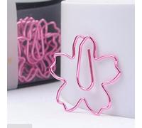 Ujjdwiurgh 12pcs/Lot TOP QUALITE Plaque Rose Clips de Papier Aiguille en Papier Metal Memo Clip Papeterie Cerisier Fleurs Boite Clips