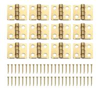 Ujjdwiurgh 12pcs Mini Charnieres pour 1/12 Armoire Placard Miniature de Maisons de Poupees - d'or