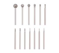 Ujjdwiurgh 13 Pièces Fraises Diamantées en Forme de Boule, Fraises de Meulage Montées sur Diamant, Ensemble de Sculpture sur Pierre avec Mandrin de 3/32 Pouces pour Outils Rotatifs