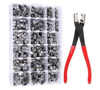 Ujjdwiurgh 130 Pièces de Colliers de Serrage à Vis Sans Fin en Acier Inoxydable pour Tuyaux D'Eau et de Carburant + 1 Pince de Serrage pour Tuyau