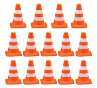 Ujjdwiurgh 14 Pièces Mini Triangle Cône Mini Simulation Cône de Sécurité Triangle Cône Panneaux de Stationnement Route Barrage, Petits Panneaux