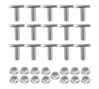 Ujjdwiurgh 15 Pièces de Rechange pour Boulons à Fente en T, Vis M8 X 20, Vis de Rail A2-70, Écrous de Rail avec 15 Écrous à Embase