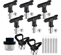 Ujjdwiurgh 15 Pièces Ensemble de Peinture 6 Filtres à Peinture Sans Air 1 Tamis D'Entrée et 2 Protège-Embouts de Buse