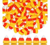 Ujjdwiurgh 150 Pcs Halloween Maïs Mignon Résine Artificielle Bonbons Maïs Flatback Artificiel Faux Bonbons Maïs Faux Flatback Bonbons Embellissements