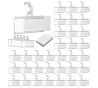 Ujjdwiurgh 150 Pièces Porte-Étiquettes pour Étagère en de Plastique, Porte-Étiquette de Prix Réutilisable avec Serrures, Support D'Affichage D'Étiquettes, Facile à Installer et à Utiliser