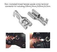 Ujjdwiurgh 150 PièCes SéRies 6.3 MM 2.8 MM 4.8 MM 4.0 MM Mâle Voiture Spade Connecteur ÉPissure à Sertir Bornes de pour Moto VéLo de Voiture