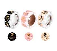 Ujjdwiurgh 1500 PièCes SéRies Rondes Pattes Imprimer éTiquettes Autocollants, éTiquettes D'Impression de Griffe de Chien, Cadeau pour le Scellage et la DéCoration