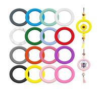 Ujjdwiurgh 16 PCS Anneau en Silicone Perle O-Ring 65mm Rond avec 2 Trous, Breloque de Collier de Porte-Clés Artisanat DIY, Facile à Utiliser et, Travail de Finition de Qualité