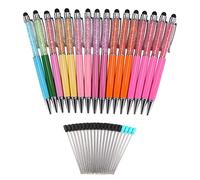 Ujjdwiurgh 16 PièCes Aléatoire SéRies Stylos Diamant Stylus Diamant Stylo Diamant Stylo Diamant Noir pour ÉCran de Presse Capacitive avec Recharges de Remplacement 20PièCes SéRies