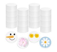 Ujjdwiurgh 16 Pièces Cercles de Mousse Disques de Mousse de Polystyrène Cylindres Mousse Artisanat Rond Mousse Bloc Blanc pour Bricolage Arts Sculpture Modélisation