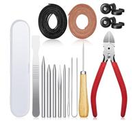 Ujjdwiurgh 16 Pièces Kit de Remplacement de Aiguille Coupe-Cuir Outil de Poinçon à Gratter pour la Réparation de Mitaines de Baseball Softball Ensemble 2