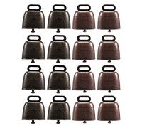 Ujjdwiurgh 16 Pièces Séries Vache Cheval Mouton Pâturage Cuivre Cloches Petites Cloches en Laiton Bovins Chèvre Ferme Forte Cloche Longue Distance Cheval Fer Cloches