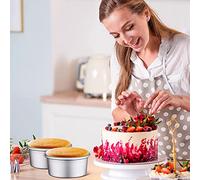 Ujjdwiurgh 18 PièCes 4 Pouces Moule à Gâteau Mini Moules à Gâteau Ronds pour la Cuisson des Moules à Gâteau Gâteau au Fromage, Pizza, Quiche