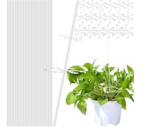 Ujjdwiurgh 18 Pièces de Piquets de Plantes en Acrylique de 16 Pouces avec Support de Crochet de Tige, Piquets de Jardin de Support de Plantes, Bâtons de Plantes Transparents pour Plantes