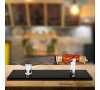 Ujjdwiurgh 1Pcs Couteau Stand D'Affichage Fixe Support de Couteau de Bureau en Acrylique Support de Couteau Simple pour la Décoration Intérieure (Base Noire)