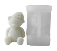 Ujjdwiurgh 2 Moules en Silicone pour Bougies en Forme D'Ours de Noël, pour Bricolage, Dessin Animé, Bougie Parfumée, Plâtre, Savon, Résine, Ciment, Outils de Fabrication de Moules