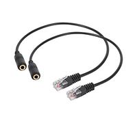 Ujjdwiurgh 2 Pc 3.5Mm Casque Audio Stereo a Jack a Male Rj9 Convertisseur Adaptateur De Prise Cordon De Cable