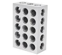 Ujjdwiurgh 2 Pcs 25 x 50 x 75mm En Acier Trempe Blocs 23 Trous Paralleles Bloc de Serrage Outils de Tour de 0.005mm Pour Machine Outil