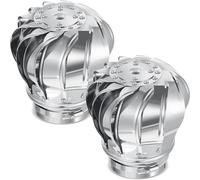 Ujjdwiurgh 2 Pièces 110mm Ventilateur de Toit Non Électrique Éoliennes Grenier Évent pour Maisons Usine Grenier Ferme Étanche Bouchon de Ventilation Ventilateur