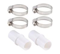 Ujjdwiurgh 2 PièCes Connecteurs de Tuyau de Vidange de Machine à Laver Adaptateur D'Extension de Rondelle avec 4 Pinces de Tuyau de Vidange