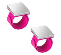 Ujjdwiurgh 2 Pièces Coussin à Épingles Magnétiques pour Poignet, Coussin à Épingles à Coudre Magnétique, Bracelet Porte-Épingles Magnétique pour la Couture, Rose