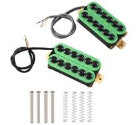 Ujjdwiurgh 2 PièCes Double Bobine Guitare ÉLectrique Humbucker Pickup Pont & Cou en CéRamique Aimant Envahisseur Style Punk Vert