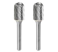 Ujjdwiurgh 2 Pièces en Acier Tungstène Meuleuse Carbure Rotative Cylindrique Fraise à Bille Meulage Gravure Double Rainure