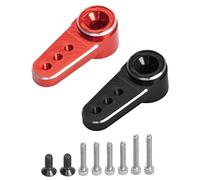 Ujjdwiurgh 2 PièCes en MéTal 15T Servo Bras Servo Adapté ES08MA II Servo pour SCX24 1/24 RC PièCes de Voiture sur, Rouge + Noir