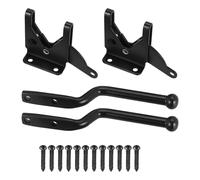 Ujjdwiurgh 2 PièCes Loquet de Porte à Verrouillage Automatique Serrure de Porte de ClôTure à Levier de Force Lourde Automatique pour Loquets de Porte de ClôTure en Bois Acier Noir