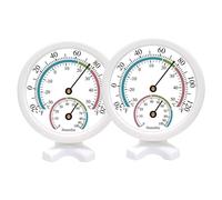 Ujjdwiurgh 2 Pièces Mini Thermomètre Intérieur Hygromètre 2 en 1 Température Humidité Moniteur Extérieur Jauge pour Mur, Blanc