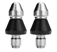 Ujjdwiurgh 2 Pièces Outil de Nettoyage des Égouts en Acier Inoxydable Buse de Jet D'Égout Kit de Jet D'Égout pour Nettoyeur 1/4 Po
