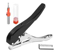 Ujjdwiurgh 2 PièCes Outil de Travail Du Bois Pince Carte Trou PoinçOn Ensemble Couvercle à Vis Papier avec Fraise Foret 3.2Mm Position RéGlable