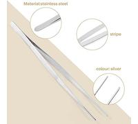 Ujjdwiurgh 2 PièCes Pince à éPiler de Cuisine Pinces à Griller en Acier Inoxydable Chef Long Pince à Nourriture BBQ Viande BœUf Tong Bar Pince à éPiler 30 Cm