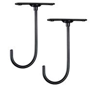 Ujjdwiurgh 2 Pièces Porte-Clés Rotatif à 360 Degrés Sous L'Armoire Crochet Banane Support de Conservation des Fruits en Métal Fer Noir Crochet de Tasse Facile à Utiliser