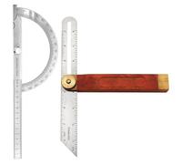 Ujjdwiurgh 2 Pièces Rapporteur D'Angle, T Bevel Angle Finder avec Manche en Bois Coulissant T-Bevel Biseau Jauge pour Charpentier
