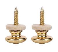 Ujjdwiurgh 2 PièCes SéRies Laine Cuivre Guitare Sangle de Verrouillage Verrouillage Chevilles Pins Champignon Forme Fin Bouton pour Acoustique Classique ÉLectrique Basse Guitare UkuléLé Or