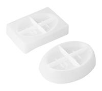 Ujjdwiurgh 2 PièCes SéRies Silicone Porte-Savon RéSine Moule Ovale/Carré Drain BoîTe À Savon RéSine éPoxy Moulage Moule Maison Organisateur