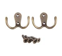 Ujjdwiurgh 2 x Crochet a vis en metal retro Crochet de manteau en metal Cintre de manteau mural antique bronze