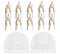 Ujjdwiurgh 20 Ensembles de Rapporteur et de pour Étudiants - Ensemble de Géométrie Mathématique pour Étudiants - avec à Crayon, Rapporteur Mathématique à 180 Degrés