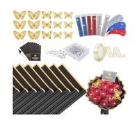 Ujjdwiurgh 20 Feuilles de Papier D'Emballage de Fleurs Papier D'Emballage Imperméable pour Bouquets Noir