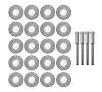 Ujjdwiurgh 20 La Roue De Coupe De Diamant De 22 MillimÈTres Coupe Les Disques Enduits Des Outils Rotatoires Avec Le Paquet De 4 Outil Rotatoire De Mandrin Pour Le Foret