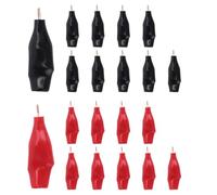 Ujjdwiurgh 20 Mini Pinces de Test D'Alligator Sans Dents, Pinces en Cuivre Solide éLectriques, 5 AmpèRes avec Couvercle D'Isolation de Protection pour la Soudure