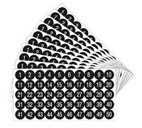 Ujjdwiurgh 20 PièCes 1 à 50 NuméRos D'Autocollants Autocollants de NuméRos ConséCutifs 1 Pouce Autocollant Auto-AdhéSif pour la Classification de Stockage D'Inventaire