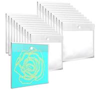 Ujjdwiurgh 20 Pièces 12,6 Pouces X 12,6 Pouces Organisateur de Stockage de Papier Organisateur de Stockage de Scrapbooking avec Extension de 0,8 Pouces, Poches D'Enveloppes en Plastique Réutilisables