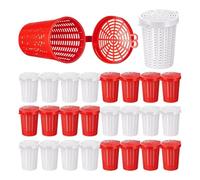 Ujjdwiurgh 20 Pièces Pêche Appât Cage Piège Poisson Leurre Mangeoire Panier Plastique Appât Seau pour Écrevisses Crevettes Ver de Terre Crabe Carpe